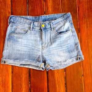 H&M denim jean cuffed cutoff shorts sz 6